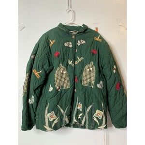 Shelly & Arnold Green Jacket Reversible Size Large